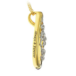 teardrop lilies diamond pendant UK TELDP b two