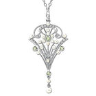 pearl and peridot silver pendant UK PPSP a main