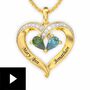 Together Forever Birthstone & Diamond Heart Pendant, , video-thumb