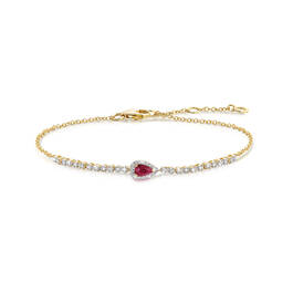 ruby and diamond passion 9ct gold bracelet UK RGOB a main