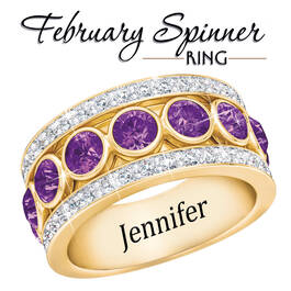 birthstone spinner ring UK BSPPR d four