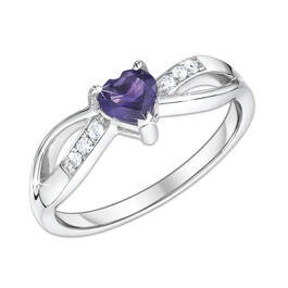 precious heart amethyst silver ring UK PHASR a main