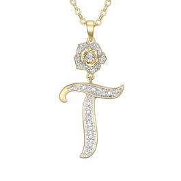 Diamond Rose Initial Pendant 12023 0016 r pendant