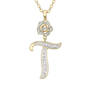 Diamond Rose Initial Pendant with Free Matching Earrings, Diamond Rose Initial Pendant 12023 0016 r pendant