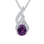 Genuine Birthstone & Diamond Pendant, Genuine Birthstone Diamond Pendant 11573 0012 b february
