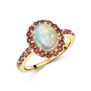 opulent opal and rhodolite garnet ring UK OPGR a main