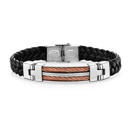 RUSTIC LEATHER COPPER BRACELET UK MRLUB a main