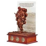 yomp to stanley coin sculpture UK CSFLK a main