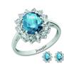 the birthstone halo jewellery set UK BSHJS m thirteen