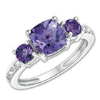 trilogy amethyst and diamond silver ring UK TADSR a main