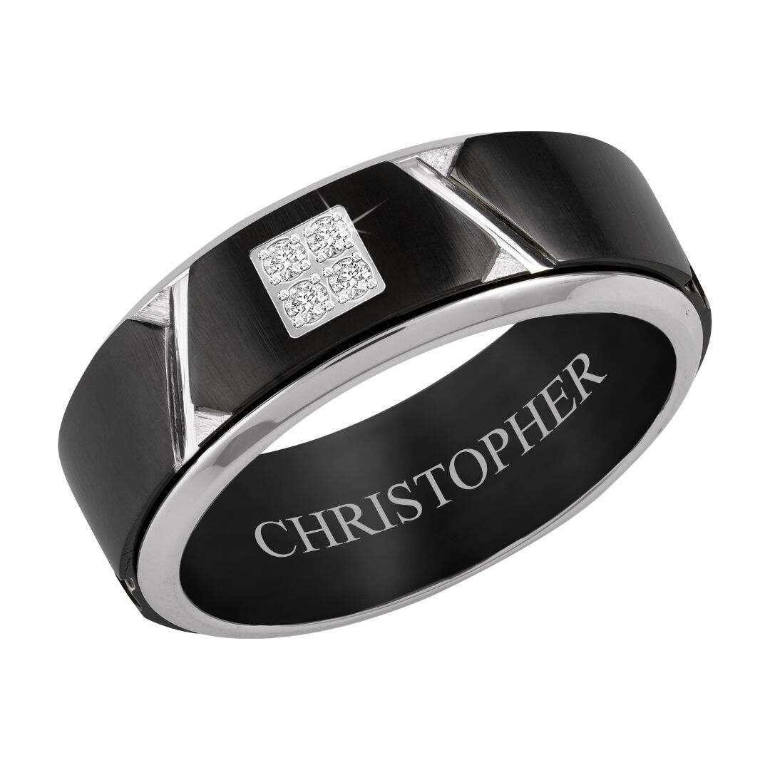 Men s Black Ice Spinner Ring