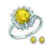 the birthstone halo jewellery set UK BSHJS l twelve