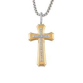Personalized Two in One Diamond Cross Pendant 12049 0016 e cross