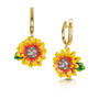 sunflower enamel silver earrings UK SESE a main