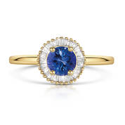 aaa tanzanite and diamond halo 9ct gold ring UK ETDHR a main