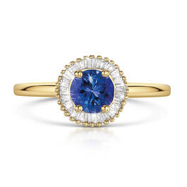 aaa tanzanite and diamond halo 9ct gold ring UK ETDHR a main