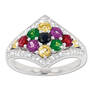 carnival multi stone silver ring UK CMSSR a main