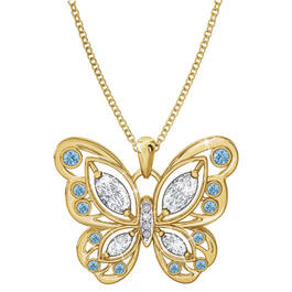 the birthstone butterfly pendant UK BSBUP c three