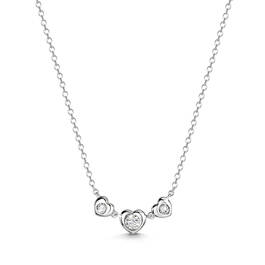 heartfelt trilogy silver diamond necklace UK HTSDN a main
