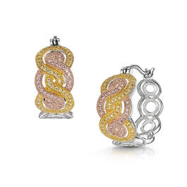 sparkling tri tone earrings UK STTE a main