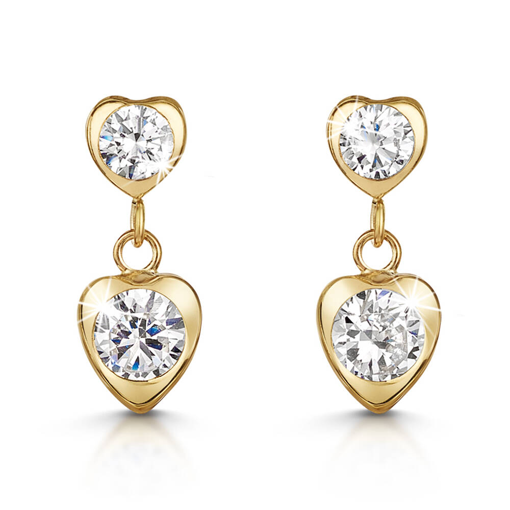 9ct gold heart earrings