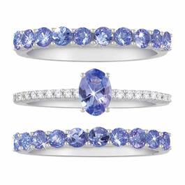 Purple Majesty Tanzanite  Diamond Ring Set 2107 001 6 2