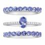 Tanzanite Stacking Ring Set, Purple Majesty Tanzanite Diamond Ring Set 2107 001 6 2