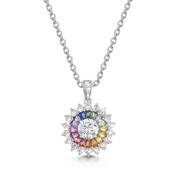 rainbow pendant and earring set UK OTRPE a main