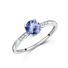 Tanzanite & Diamond Luxe Silver Ring UK TADLR a main