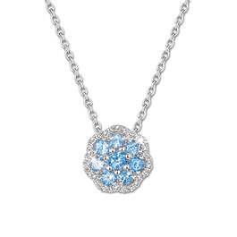 blue topaz forget me not pendant UK TFMNP a main