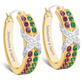 birthstone diamond kiss personalised ear UK DKBPE a main