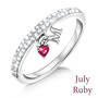 personalised birthstone initial charm si UK BSIR2 g seven