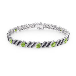 Personalized Black Diamond and Birthstone Bracelet 10776 0019 h august