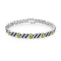 Personalized Black Diamond and Birthstone Bracelet 10776 0019 h august