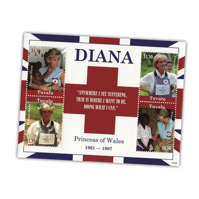 the princess diana international stamp c UK DST b two