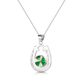 my lucky clover silver pendant UK MLUCP a main