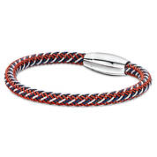 mens red white blue magnetic bracelet UK MRWBB a main