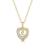 golden wave diamond heart necklace UK GWDN a main