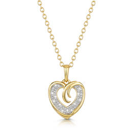 golden wave diamond heart necklace UK GWDN a main