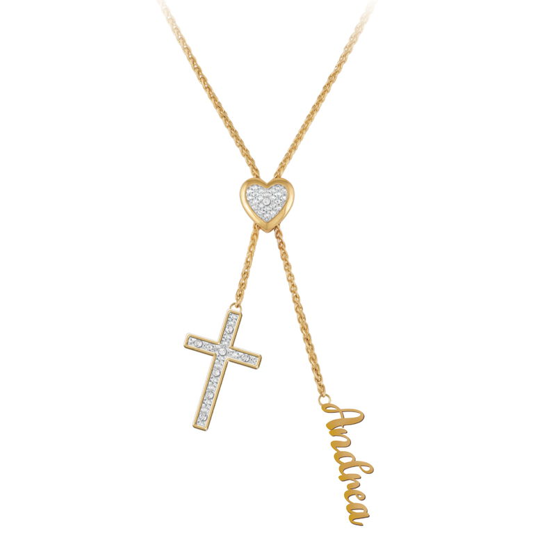 personalised cross bolo necklace UK PCBN a main