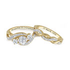 three stone bridal ring set UK TSBS b two