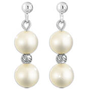 white gold sparkle pearl earrings UK WEPL a main