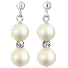 white gold sparkle pearl earrings UK WEPL a main