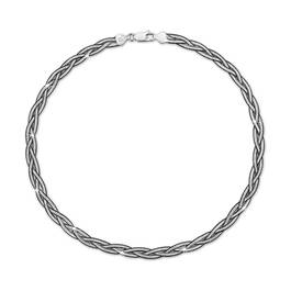 sicilian silver braided necklace UK SISBN a main