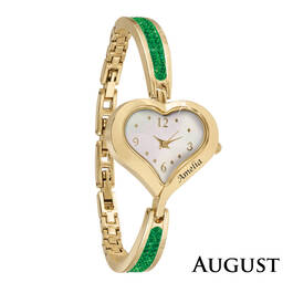 the personalised birthstone heart watch UK PHBW i nine