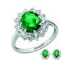 the birthstone halo jewellery set UK BSHJS f six
