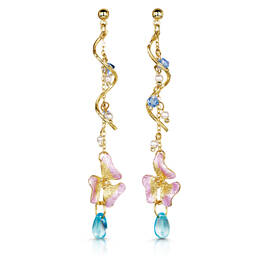 pansy enamel drop earrings UK PEDE a main