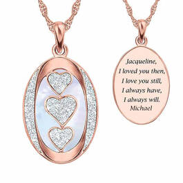 rose gold plated personalised love poem diamond pendant UK RPLPDP a main