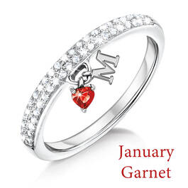 personalised birthstone initial charm si UK BSIR2 a main