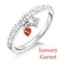 personalised birthstone initial charm si UK BSIR2 a main